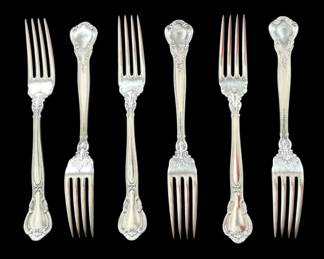 Gorham Chantilly Sterling Silver 7 Forks 270g Total
