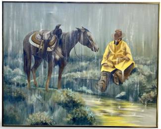 Anna Schmidt Original Horse-rider Oil on Canvas