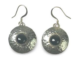 Tonya Rafael Navajo Hammered Sterling Earrings