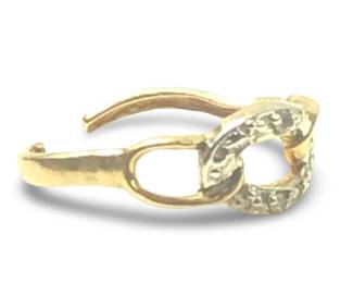 10KT Yellow Gold Diamond Locking Toe Ring