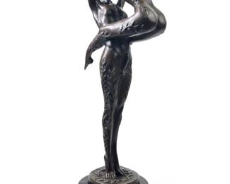 Signed Erte Nude Male Female Dancing Ballerinas