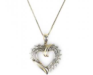 Alluring Sterling Silver Diamond Heart Pendant