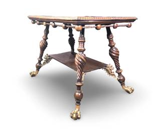 Antique Barley Twist Ball & Claw Entry Parlor