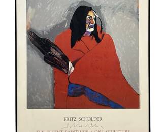Signed Fritz Sholder Riva Yares Gallery Poster