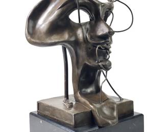 Signed Salvador Dali Soft Self Portrait Bronze