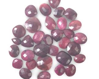 (32) Assorted Loose Faceted Ruby Gemstones