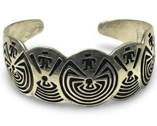 Puhuncfvaya Hopi Man In The Maze Sterling Cuff
