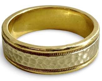 14K Gold Hammered-Design Size 11 Ring