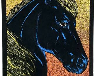 1975 Pro Arts Black Velvet Horse Poster