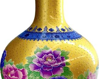 Chinese Famille Jaune Gold Vase