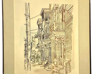 Signed Edna Myers Urban Renewal III Lithograph