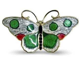 Sterling Silver Enameled Butterfly Pin