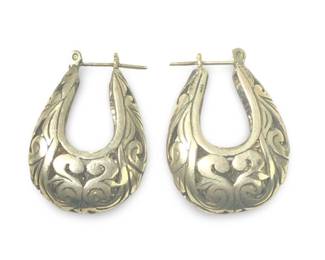 Gorgeous Sterling Silver Filigree Hoop Earrings