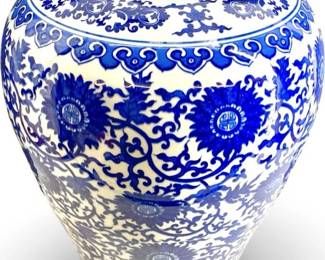 Large Blue White Chinese Zhang Shaoping Vase