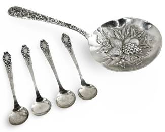 5pc. Antique S.Kirk Sterling Spoons