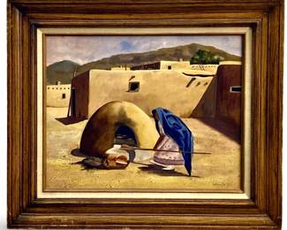 Framed Signed Lawren Adobe Oil on Board