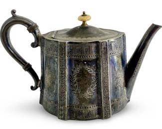 Antique Silver English Tea Pot
