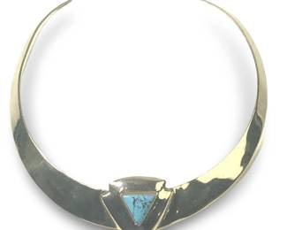 Vintage Handmade Sterling Turquoise Choker