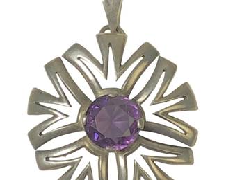 Classic Los Ballesteros Sterling Amethyst Pendant