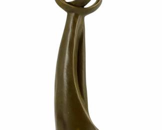 Abstract Milo Bronze Couple on Marble Base