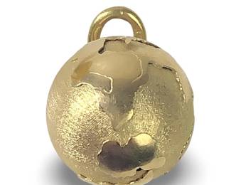 Stylistic 14Kt Yellow Gold Globe Pendant