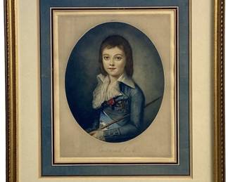 Portrait du fils de Louis XVI Mezzotint Print