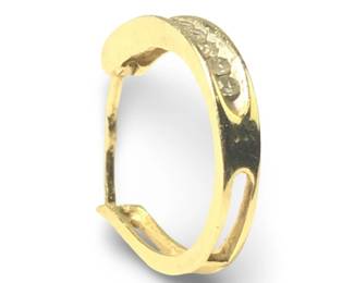 14Kt Yellow Gold Diamond Hoop Earring