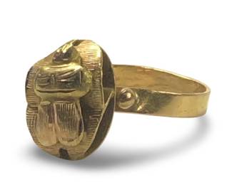 Intriguing 10Kt Rose Gold Scarab Ring