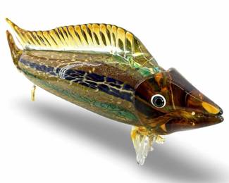 Vintage Hand-Blown Glass Fish Sculpture