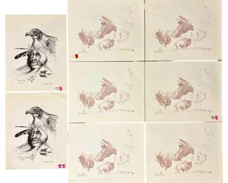 Signed Raymond Judge Native American Prints