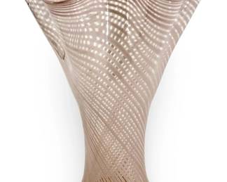 Swirled Pink and Clear Art Glass Vase