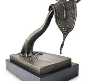 Signed Salvador Dali Melting Clock Bronze