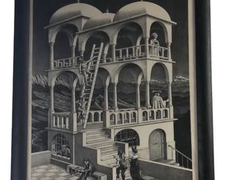 M.C. Escher Belvedere Serigraph on Canvas