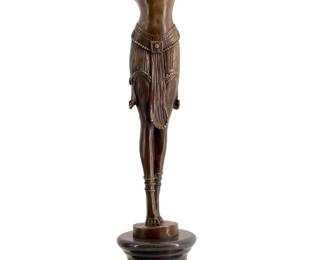 Signed Chiparus Bronze Art Deco Sculpture