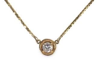 Elegant 14Kt Yellow Gold .75Ct Diamond Necklace