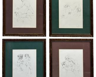 4pc. Signed Leonor Fini Vintage Etchings