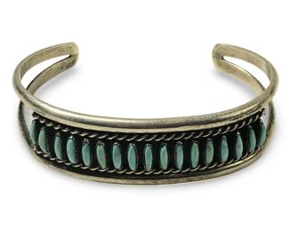 Myra Nastacio Zuni Silver Needlepoint Cuff