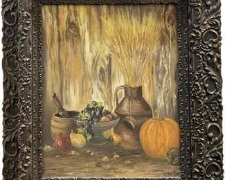 Signed Joe Richards Autumnal Acrylic Still Life