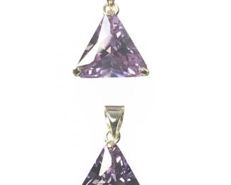 (2) Stunning Sterling Silver Amethyst Pendants