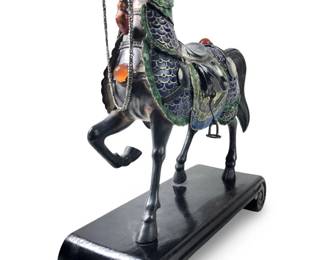 Chinese Sterling Silver Cloisonné Enamel Horse