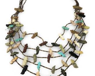 5 Strand Native American Fetish Bead Necklace