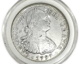 1797 Charles IV Silver Spanish Coin