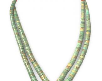 2 Strand Turquoise Spiny Oyster Bead Necklace