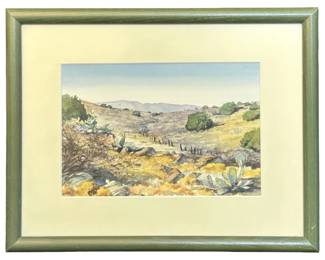 Signed Yvonne Johnson Watercolor Landscape