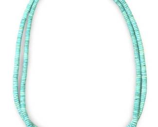 2 Strand Sterling Graduated Turquoise Necklace