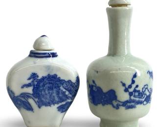 2pc Antique Qing Dynasty Snuff Bottles