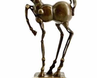 Signed Picasso Bronze Cubist Horse on Marble