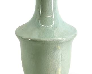 Signed Ceramic Celadon-Glazed Longquan Vase