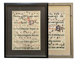 Antique 1600s Double-Sided Painted Music