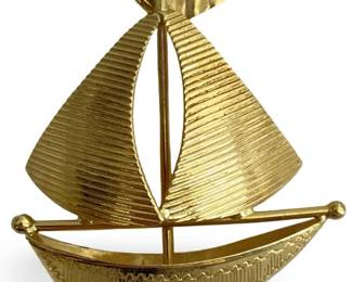 14K Gold Italian Sailboat Pendant